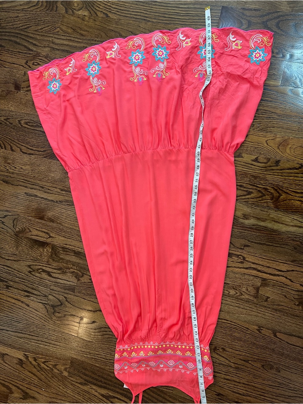 Flying Tomato Coral Maxi Dress with Embroidered Hem - Picture 11 of 14